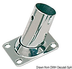 Basetta rettangolare inox 60° 25 mm