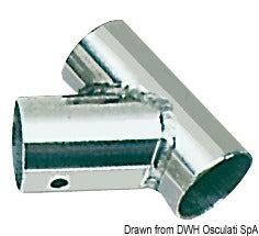 Raccordo inox T 60° 22 mm