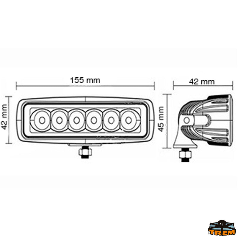 Faro impermeabile 6 LED