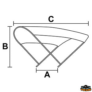 Tendalini a 3 archi bianchi 220cm x H110