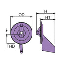 Pinna Yamaha 225 destra/right in alluminio - Martyr