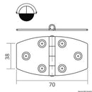 Cerniera inox 70x38 mm