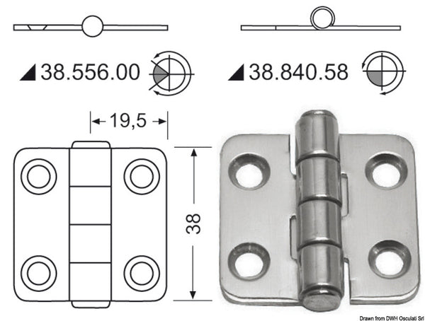 Cerniera inox 38*39