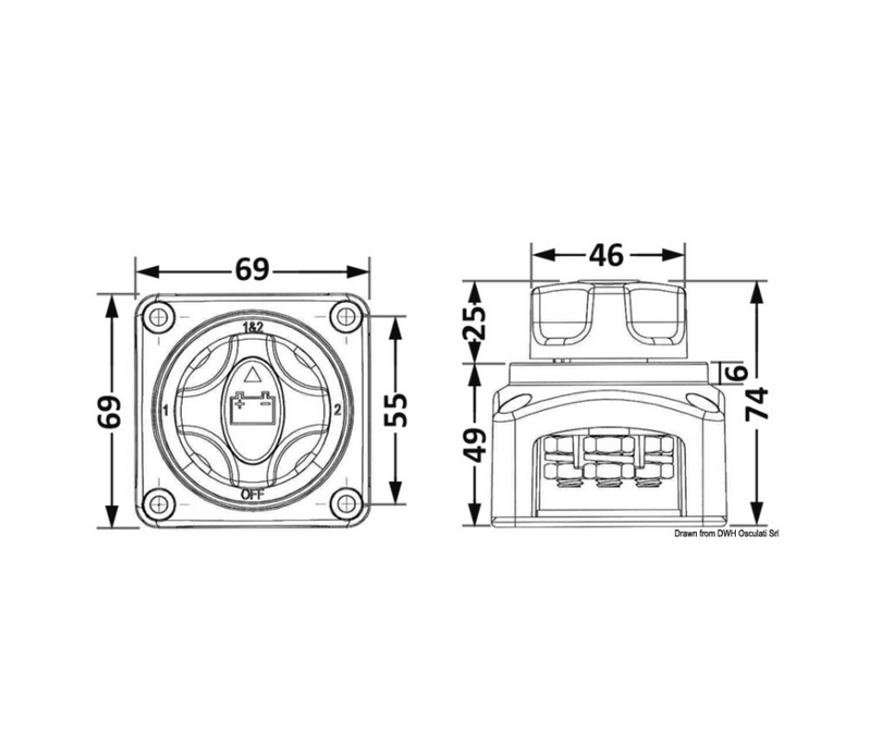 Deviatore batteria per 2 batterie - Osculati